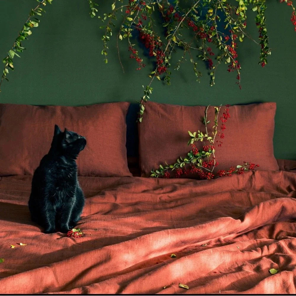 100% EUROPEAN LINEN TERRACOTTA DUVET